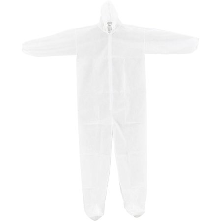 GLOBAL INDUSTRIAL Disposable Coverall, M, 25 PK, White, Polypropylene 708187M